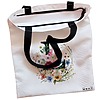 Geanta Canvas Tote pentru femei, Cu litera L in Coronita Florala, 38x34.5 cm, Alba, BEKZ® 5 Geanta Canvas Tote pentru femei Cu litera L in Coronita Florala 38x34.5 cm Alba BEKZ® 1