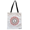 Geanta Canvas Tote pentru femei, Cu litera L si Mandala, 38x34.5 cm, Alba, BEKZ®
