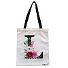 Geanta Canvas Tote pentru femei, Cu litera L si Trandafiri, 38x34.5 cm, Alba, BEKZ® 4 Geanta Canvas Tote pentru femei Cu litera L si Trandafiri 38x34.5 cm Alba BEKZ®