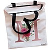 Geanta Canvas Tote pentru femei, Cu litera M Rose Gold si Trandafiri, 38x34.5 cm, Alba, BEKZ® 5 Geanta Canvas Tote pentru femei Cu litera M Rose Gold si Trandafiri 38x34.5 cm Alba BEKZ® 1