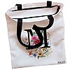 Geanta Canvas Tote pentru femei, Cu litera M in Coronita Florala, 38x34.5 cm, Alba, BEKZ® 5 Geanta Canvas Tote pentru femei Cu litera M in Coronita Florala 38x34.5 cm Alba BEKZ® 1