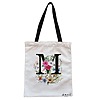 Geanta Canvas Tote pentru femei, Cu litera M in Coronita Florala, 38x34.5 cm, Alba, BEKZ® 4 Geanta Canvas Tote pentru femei Cu litera M in Coronita Florala 38x34.5 cm Alba BEKZ®
