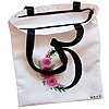 Geanta Canvas Tote pentru femei, Cu litera O si Trandafiri, 38x34.5 cm, Alba, BEKZ® 5 Geanta Canvas Tote pentru femei Cu litera O si Trandafiri 38x34.5 cm Alba BEKZ® 1