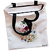 Geanta Canvas Tote pentru femei, Cu litera P in Coronita Florala, 38x34.5 cm, Alba, BEKZ® 5 Geanta Canvas Tote pentru femei Cu litera P in Coronita Florala 38x34.5 cm Alba BEKZ® 1