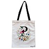 Geanta Canvas Tote pentru femei, Cu litera P in Coronita Florala, 38x34.5 cm, Alba, BEKZ® 4 Geanta Canvas Tote pentru femei Cu litera P in Coronita Florala 38x34.5 cm Alba BEKZ®