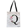 Geanta Canvas Tote pentru femei, Cu litera Q si Trandafiri, 38x34.5 cm, Alba, BEKZ® 4 Geanta Canvas Tote pentru femei Cu litera Q si Trandafiri 38x34.5 cm Alba BEKZ®