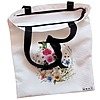 Geanta Canvas Tote pentru femei, Cu litera R in Coronita Florala, 38x34.5 cm, Alba, BEKZ® 5 Geanta Canvas Tote pentru femei Cu litera R in Coronita Florala 38x34.5 cm Alba BEKZ® 1