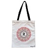 Geanta Canvas Tote pentru femei, Cu litera R si Mandala, 38x34.5 cm, Alba, BEKZ® 4 Geanta Canvas Tote pentru femei Cu litera R si Mandala 38x34.5 cm Alba BEKZ®