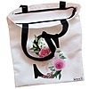 Geanta Canvas Tote pentru femei, Cu litera S si Trandafiri, 38x34.5 cm, Alba, BEKZ® 5 Geanta Canvas Tote pentru femei Cu litera S si Trandafiri 38x34.5 cm Alba BEKZ® 1