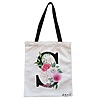 Geanta Canvas Tote pentru femei, Cu litera S si Trandafiri, 38x34.5 cm, Alba, BEKZ® 4 Geanta Canvas Tote pentru femei Cu litera S si Trandafiri 38x34.5 cm Alba BEKZ®