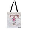 Geanta Canvas Tote pentru femei, Cu litera T Rose Gold si Trandafiri, 38x34.5 cm, Alba, BEKZ® 4 Geanta Canvas Tote pentru femei Cu litera T Rose Gold si Trandafiri 38x34.5 cm Alba BEKZ®