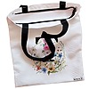 Geanta Canvas Tote pentru femei, Cu litera T in Coronita Florala, 38x34.5 cm, Alba, BEKZ® 5 Geanta Canvas Tote pentru femei Cu litera T in Coronita Florala 38x34.5 cm Alba BEKZ® 1