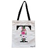 Geanta Canvas Tote pentru femei, Cu litera T si Trandafiri, 38x34.5 cm, Alba, BEKZ® 4 Geanta Canvas Tote pentru femei Cu litera T si Trandafiri 38x34.5 cm Alba BEKZ®