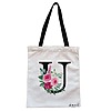 Geanta Canvas Tote pentru femei, Cu litera U si Trandafiri, 38x34.5 cm, Alba, BEKZ® 4 Geanta Canvas Tote pentru femei Cu litera U si Trandafiri 38x34.5 cm Alba BEKZ®