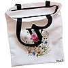 Geanta Canvas Tote pentru femei, Cu litera V in Coronita Florala, 38x34.5 cm, Alba, BEKZ® 5 Geanta Canvas Tote pentru femei Cu litera V in Coronita Florala 38x34.5 cm Alba BEKZ® 1