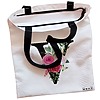 Geanta Canvas Tote pentru femei, Cu litera V si Trandafiri, 38x34.5 cm, Alba, BEKZ® 5 Geanta Canvas Tote pentru femei Cu litera V si Trandafiri 38x34.5 cm Alba BEKZ® 1