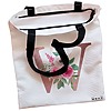 Geanta Canvas Tote pentru femei, Cu litera W Rose Gold si Trandafiri, 38x34.5 cm, Alba, BEKZ® 5 Geanta Canvas Tote pentru femei Cu litera W Rose Gold si Trandafiri 38x34.5 cm Alba BEKZ® 1
