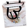 Geanta Canvas Tote pentru femei, Cu litera W in Coronita Florala, 38x34.5 cm, Alba, BEKZ® 5 Geanta Canvas Tote pentru femei Cu litera W in Coronita Florala 38x34.5 cm Alba BEKZ® 1