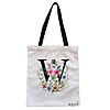 Geanta Canvas Tote pentru femei, Cu litera W in Coronita Florala, 38x34.5 cm, Alba, BEKZ® 4 Geanta Canvas Tote pentru femei Cu litera W in Coronita Florala 38x34.5 cm Alba BEKZ®