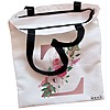 Geanta Canvas Tote pentru femei, Cu litera Z Rose Gold si Trandafiri, 38x34.5 cm, Alba, BEKZ® 5 Geanta Canvas Tote pentru femei Cu litera Z Rose Gold si Trandafiri 38x34.5 cm Alba BEKZ® 1