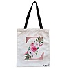 Geanta Canvas Tote pentru femei, Cu litera Z Rose Gold si Trandafiri, 38x34.5 cm, Alba, BEKZ® 4 Geanta Canvas Tote pentru femei Cu litera Z Rose Gold si Trandafiri 38x34.5 cm Alba BEKZ®