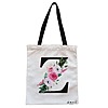 Geanta Canvas Tote pentru femei, Cu litera Z si Trandafiri, 38x34.5 cm, Alba, BEKZ® 4 Geanta Canvas Tote pentru femei Cu litera Z si Trandafiri 38x34.5 cm Alba BEKZ®