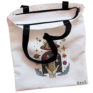 Alternative view of Geanta Canvas Tote pentru femei Energy Mood 3, 38x34.5 cm, Alba, BEKZ®