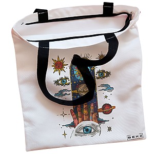 Alternative view of Geanta Canvas Tote pentru femei Energy Mood, 38x34.5 cm, Alba, BEKZ®