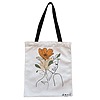 Geanta Canvas Tote pentru femei, Flower Lady 1, 38x34.5 cm, Alba, BEKZ®