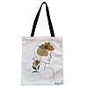Geanta Canvas Tote pentru femei, Flower Lady 11, 38x34.5 cm, Alba, BEKZ®
