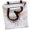 Geanta Canvas Tote pentru femei Flower Lady 13 38x34.5 cm Alba BEKZ® 1