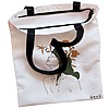 Geanta Canvas Tote pentru femei Flower Lady 14 38x34.5 cm Alba BEKZ® 1