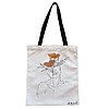 Geanta Canvas Tote pentru femei, Flower Lady 2, 38x34.5 cm, Alba, BEKZ®