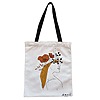 Geanta Canvas Tote pentru femei, Flower Lady 20, 38x34.5 cm, Alba, BEKZ®