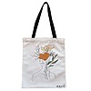 Geanta Canvas Tote pentru femei, Flower Lady 3, 38x34.5 cm, Alba, BEKZ®