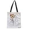 Geanta Canvas Tote pentru femei, Flower Lady 5, 38x34.5 cm, Alba, BEKZ®