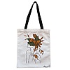 Geanta Canvas Tote pentru femei, Flower Lady 6, 38x34.5 cm, Alba, BEKZ®