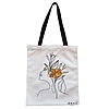 Geanta Canvas Tote pentru femei, Flower Lady 9, 38x34.5 cm, Alba, BEKZ®