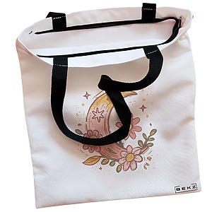 Alternative view of Geanta Canvas Tote pentru femei Moon Flower, 38x34.5 cm, Alba, BEKZ®