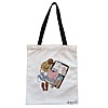 Geanta Canvas Tote pentru femei Travel Girl 10, 38x34.5 cm, Alba, BEKZ®