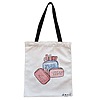 Geanta Canvas Tote pentru femei Travel Girl 11, 38x34.5 cm, Alba, BEKZ®