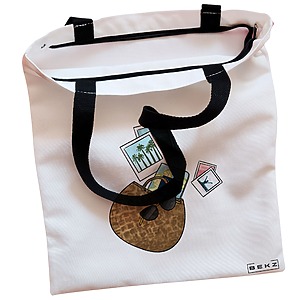 Alternative view of Geanta Canvas Tote pentru femei Travel Girl 12, 38x34.5 cm, Alba, BEKZ®