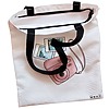 Geanta Canvas Tote pentru femei Travel Girl 13 38x34.5 cm Alba BEKZ® 1