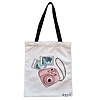 Geanta Canvas Tote pentru femei Travel Girl 13, 38x34.5 cm, Alba, BEKZ®