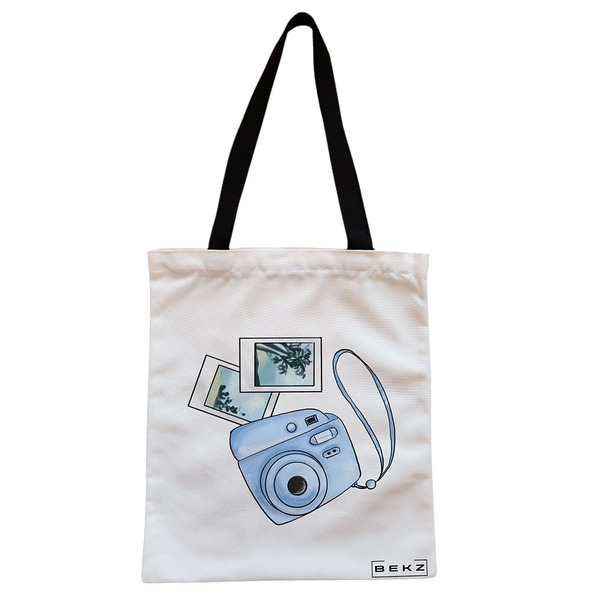Geanta Canvas Tote pentru femei Travel Girl 14 38x34.5 cm Alba BEKZ®