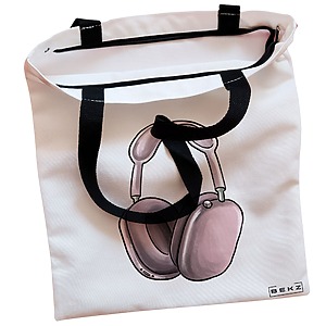 Alternative view of Geanta Canvas Tote pentru femei Travel Girl 15, 38x34.5 cm, Alba, BEKZ®