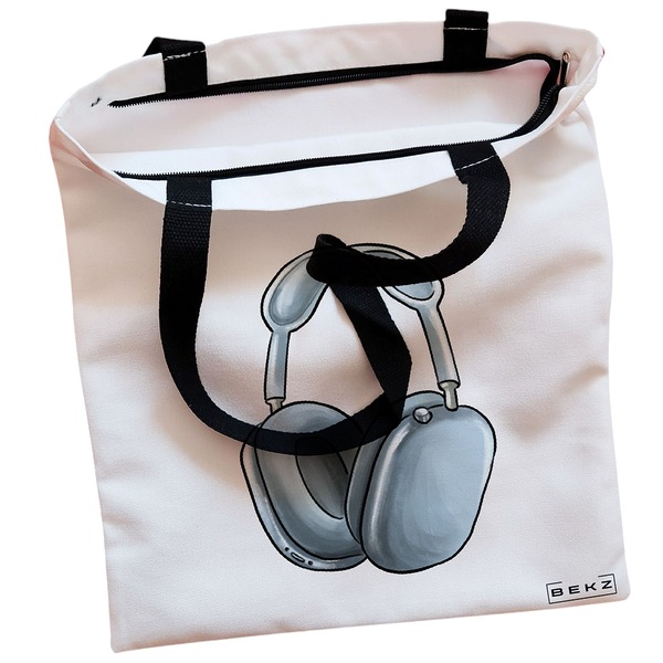 Geanta Canvas Tote pentru femei Travel Girl 16 38x34.5 cm Alba BEKZ® 1