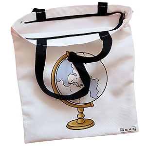 Alternative view of Geanta Canvas Tote pentru femei Travel Girl 17, 38x34.5 cm, Alba, BEKZ®