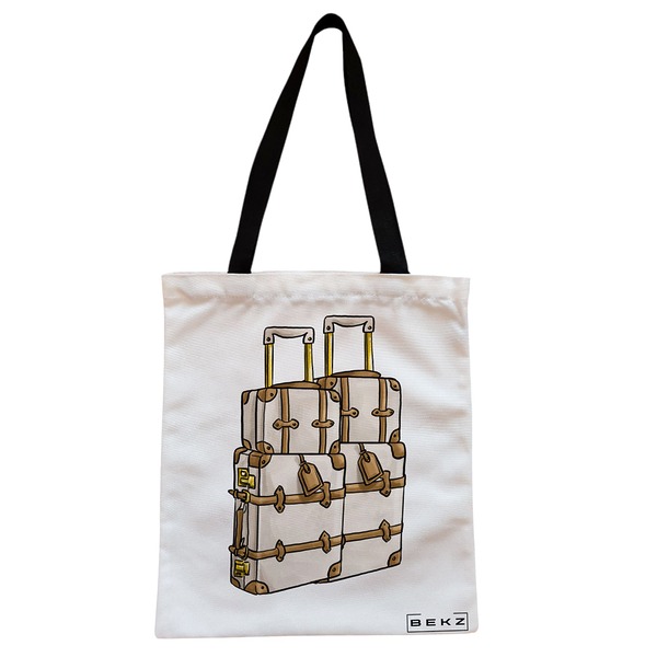 Geanta Canvas Tote pentru femei Travel Girl 17 38x34.5 cm Alba BEKZ® 3
