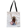 Geanta Canvas Tote pentru femei Travel Girl 8 38x34.5 cm Alba BEKZ®